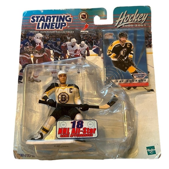 Hasbro Starting Line Up NHL Boston Bruins Vintage Ray Bourke Figure On Card - Picture 1 of 6